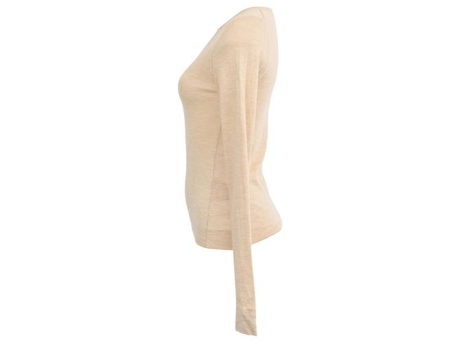 Suéter V-Neck Jil Sander en cachemira beige - vista 2