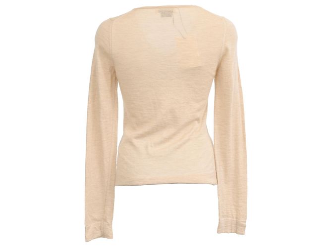 Suéter V-Neck Jil Sander en cachemira beige - vista 3