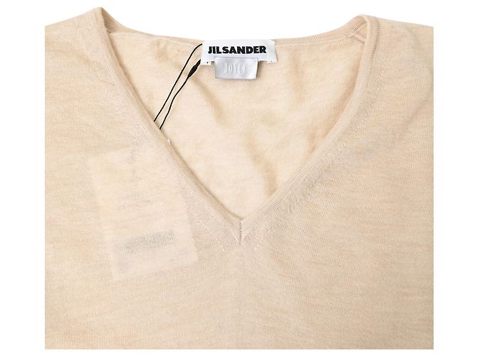 Suéter V-Neck Jil Sander en cachemira beige - vista 5