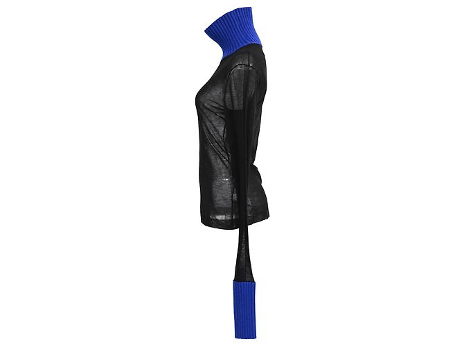 Maison Martin Margiela Transparente Rollkragenoberteil aus schwarzer Viskose von Maison Margiela - Ansicht 2