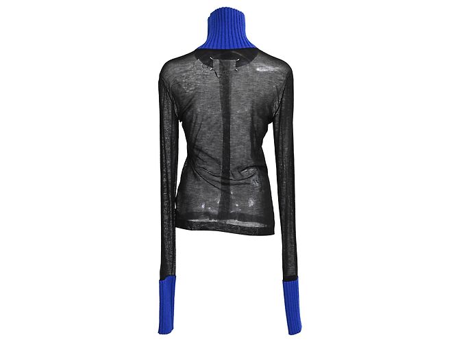 Maison Martin Margiela Transparente Rollkragenoberteil aus schwarzer Viskose von Maison Margiela - Ansicht 3