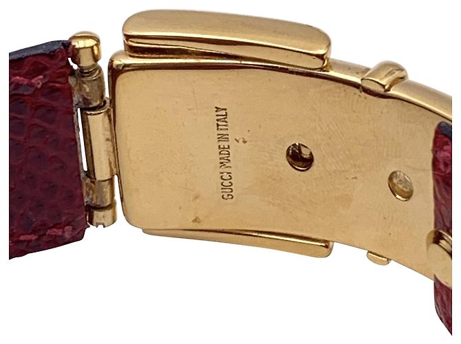 Bracciale in pelle vintage Gucci Rosso - vista 3