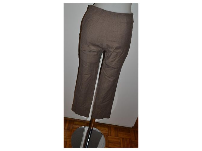 Pantalones Brunello Cucinelli de lana marrón Castaño - vista 2