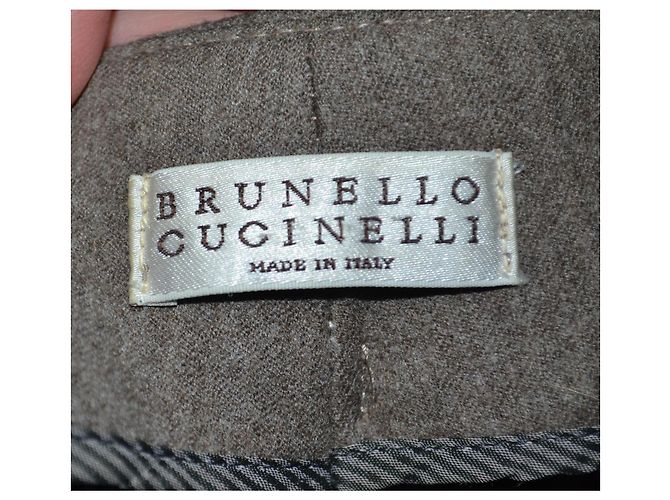 Pantalones Brunello Cucinelli de lana marrón Castaño - vista 3