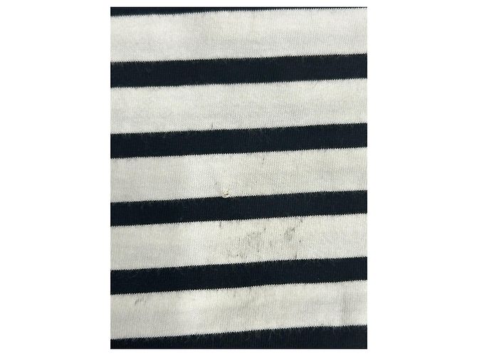 Camiseta Chanel Uniform a rayas de algodón blanco y negro - vista 10