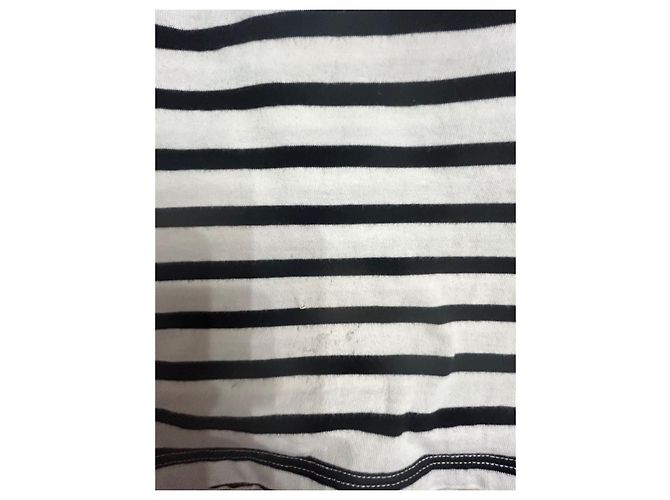 Camiseta Chanel Uniform a rayas de algodón blanco y negro - vista 8