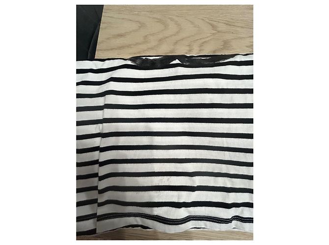 Camiseta Chanel Uniform a rayas de algodón blanco y negro - vista 9