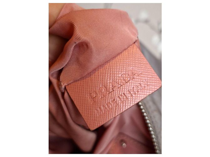 Borsa a mano Prada in nylon grigio - vista 10