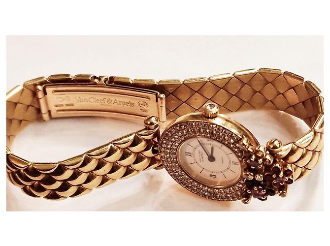 Van Cleef & Arpels Relógio de 18k cravejado de diamantes e safiras Dourado - vista 15
