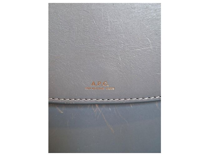 Autre Marque Borsa a spalla in pelle grigia A.P.C. Grigio - vista 2