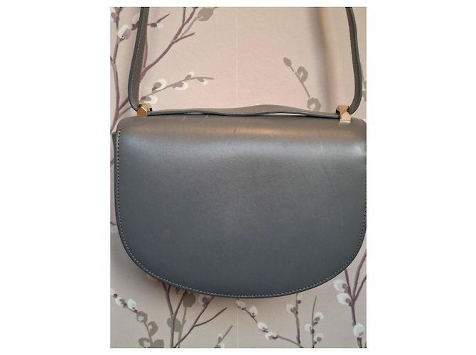 Autre Marque Borsa a spalla in pelle grigia A.P.C. Grigio - vista 7