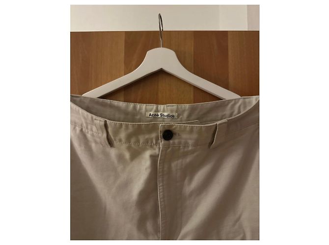 Pantaloni cargo in cotone beige Acne Studios - vista 3