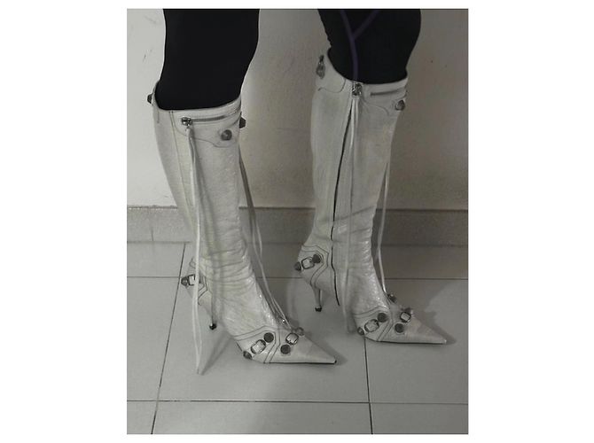 Botas altas Cagole de Balenciaga Blanco - vista 3