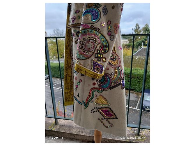 Etro Wool Embroidered Coat with Sequins Multiple colors - view 10