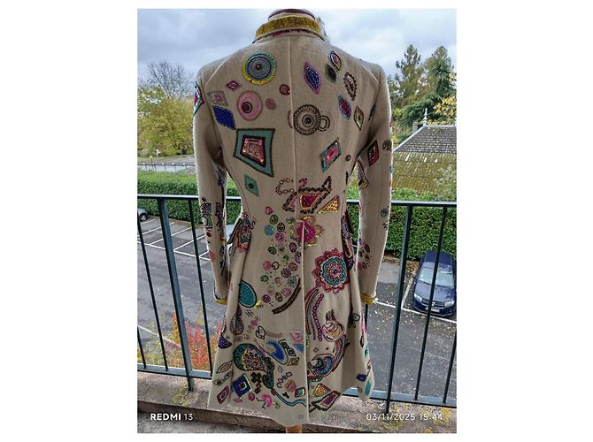 Etro Wool Embroidered Coat with Sequins Multiple colors - view 11