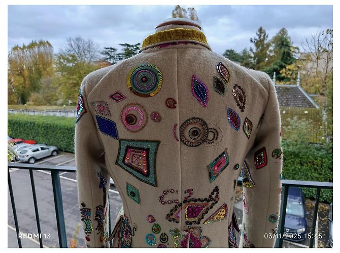Etro Wool Embroidered Coat with Sequins Multiple colors - view 12