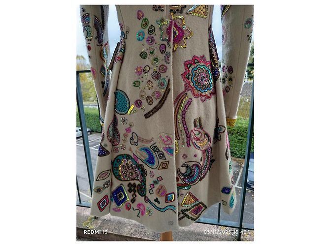 Etro Wool Embroidered Coat with Sequins Multiple colors - view 14