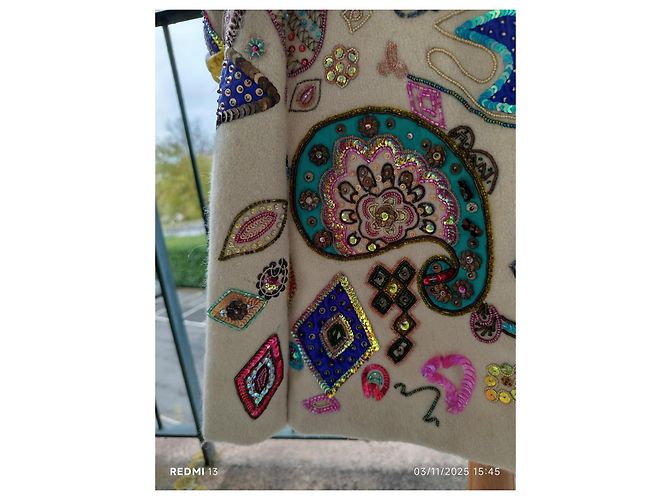 Etro Wool Embroidered Coat with Sequins Multiple colors - view 15