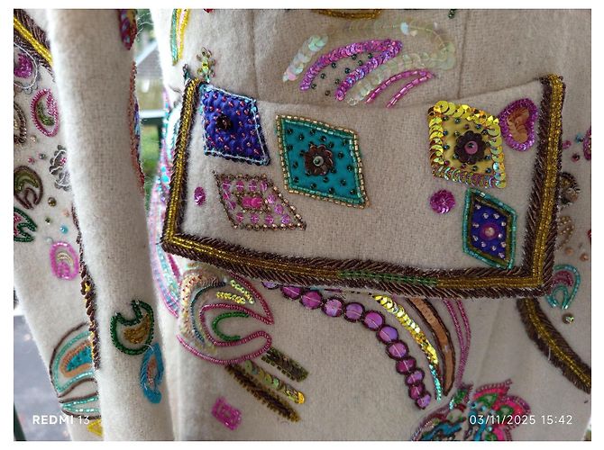 Etro Wool Embroidered Coat with Sequins Multiple colors - view 4