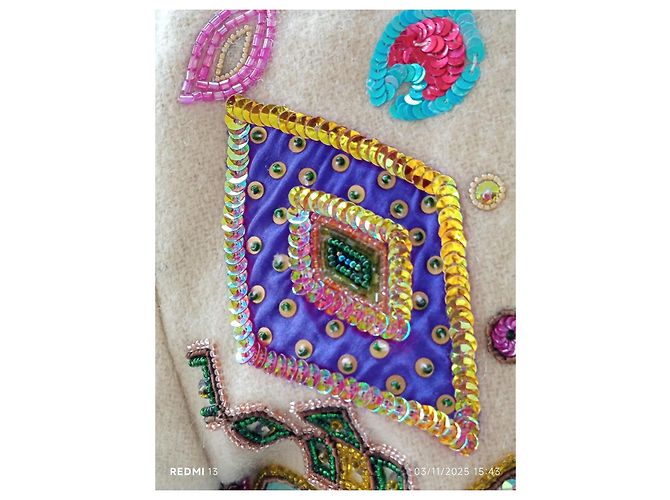 Etro Wool Embroidered Coat with Sequins Multiple colors - view 6