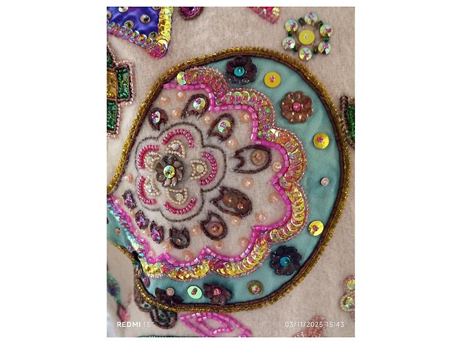 Etro Wool Embroidered Coat with Sequins Multiple colors - view 7