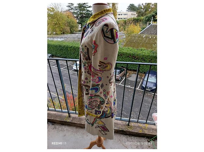 Etro Wool Embroidered Coat with Sequins Multiple colors - view 8