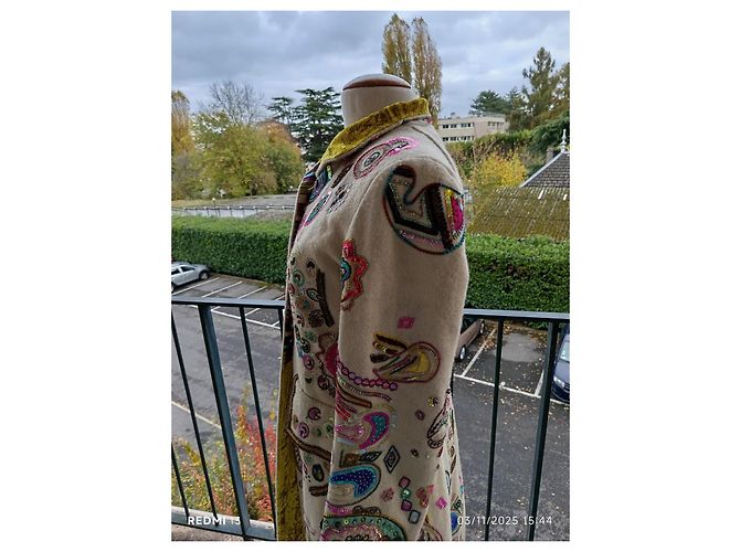 Etro Wool Embroidered Coat with Sequins Multiple colors - view 9
