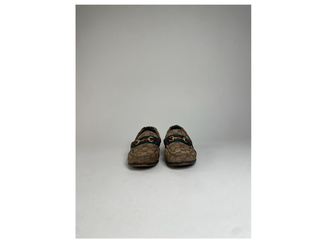 Mocassino Horsebit Monogram Vintage Gucci EU37 Beige - vista 10