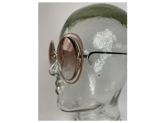Vintage Chloé Übergroße Sonnenbrille Golden - Ansicht 3