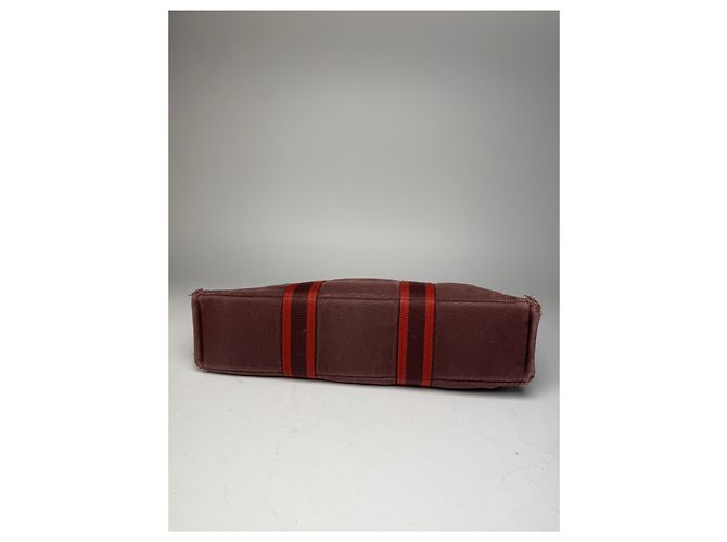 Vintage Hermès Tote Bag lila rot - Ansicht 13