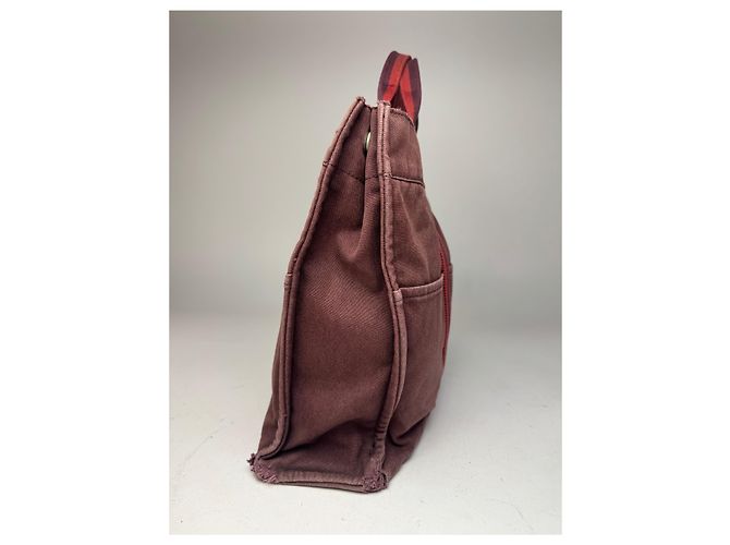 Vintage Hermès Tote Bag lila rot - Ansicht 7