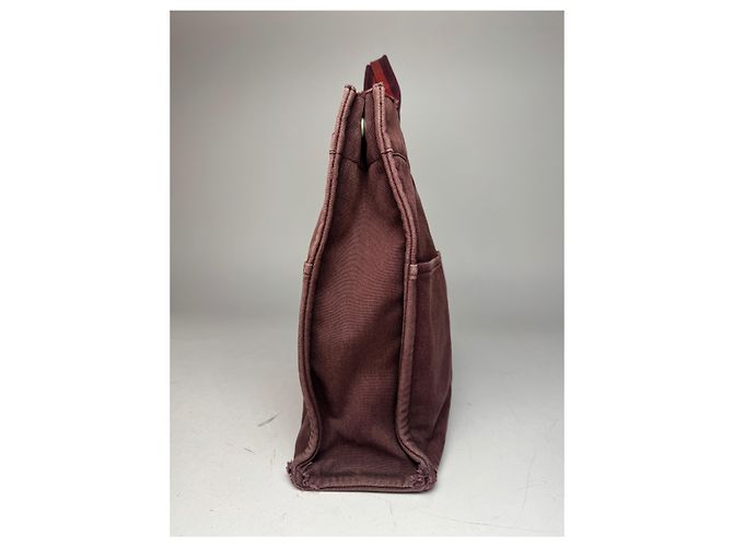 Vintage Hermès Tote Bag lila rot - Ansicht 9