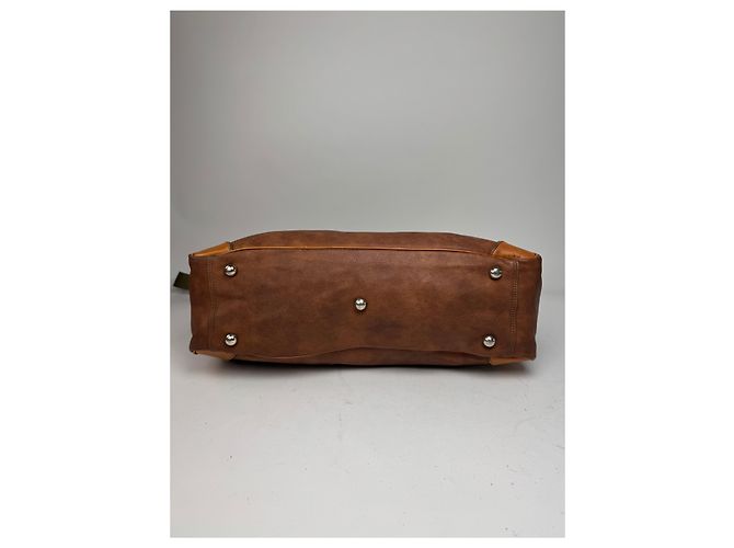 Vintage Courreges Leder Reisetasche Braun - Ansicht 13