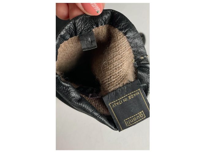 Vintage Fendi Lederhandschuhe Schwarz - Ansicht 3