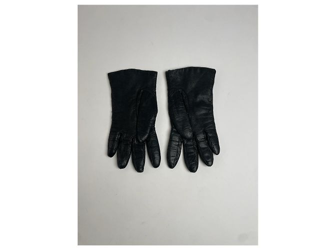 Vintage Fendi Lederhandschuhe Schwarz - Ansicht 7