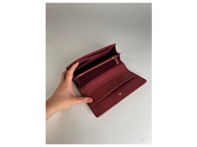 Vintage Miu Miu Studded Leather Wallet Red - view 4