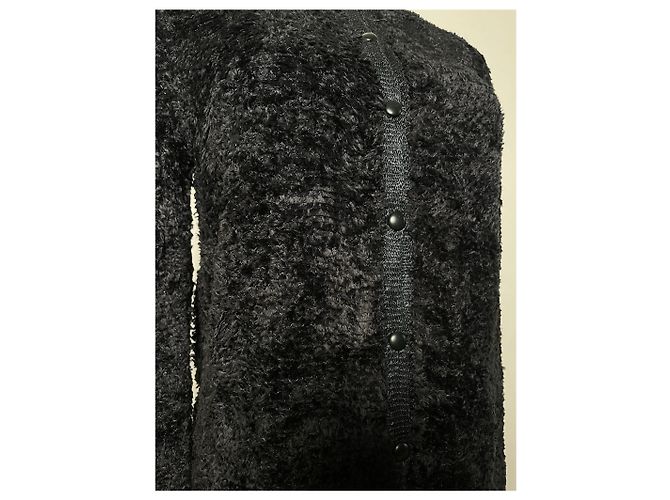 Dior Giacca con zip in pelliccia finta vintage nera M Nero - vista 10