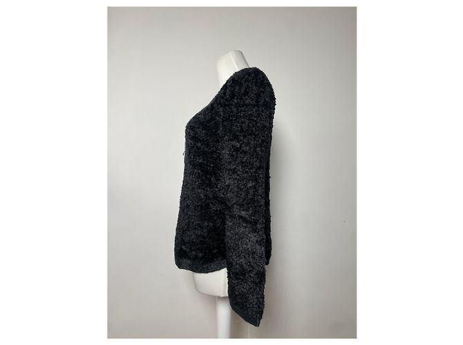 Dior Giacca con zip in pelliccia finta vintage nera M Nero - vista 2