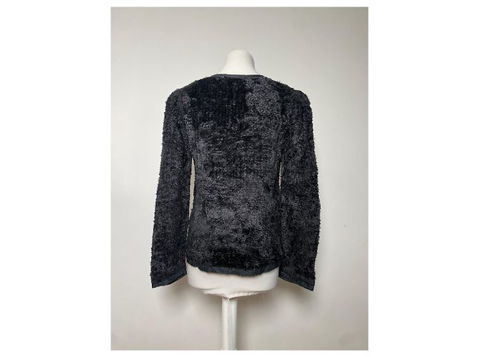 Dior Giacca con zip in pelliccia finta vintage nera M Nero - vista 3