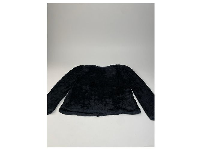 Dior Giacca con zip in pelliccia finta vintage nera M Nero - vista 5