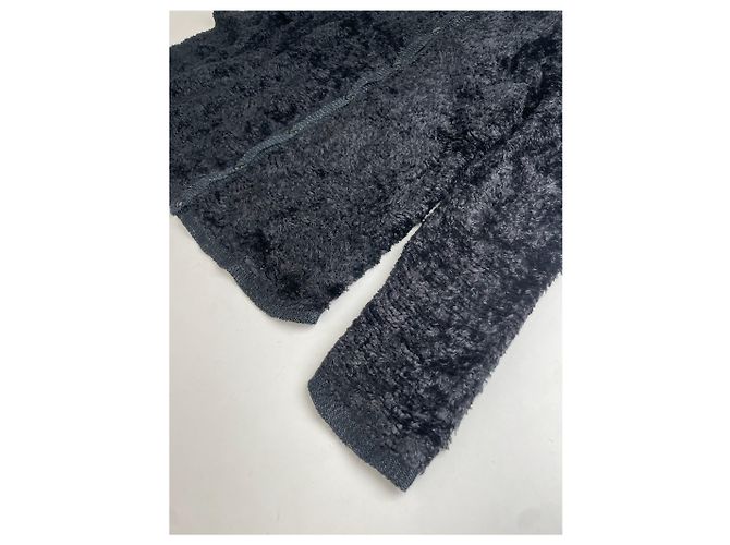Dior Giacca con zip in pelliccia finta vintage nera M Nero - vista 6