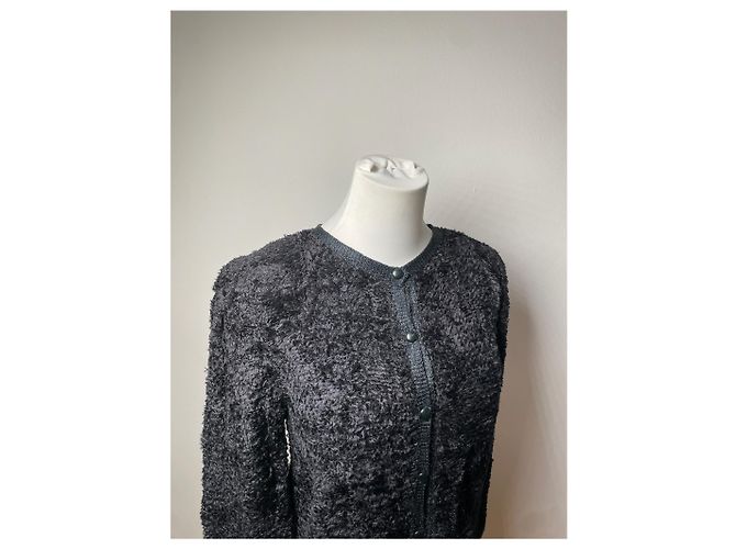 Dior Giacca con zip in pelliccia finta vintage nera M Nero - vista 9