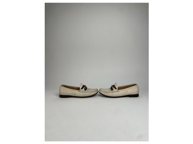 Mocassini in pelle vintage Gucci bianchi EU35 Bianco - vista 3