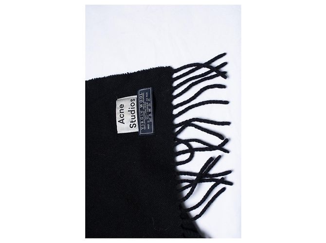 Acne Studios, Bufanda de flecos negros - vista 4