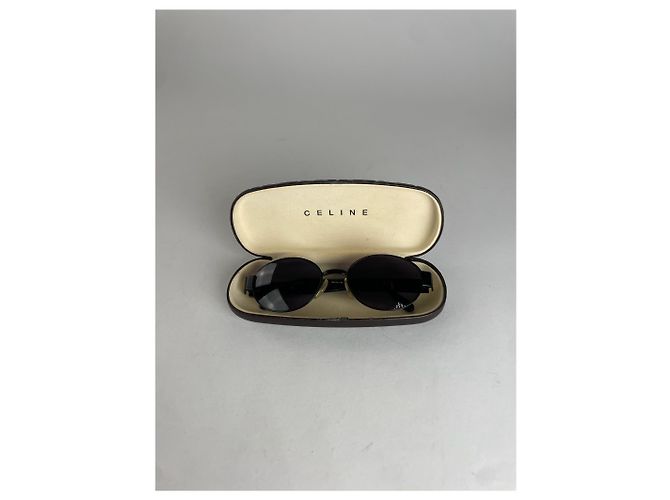Occhiali da sole retro in metallo Fendi FF vintage neri Nero - vista 5