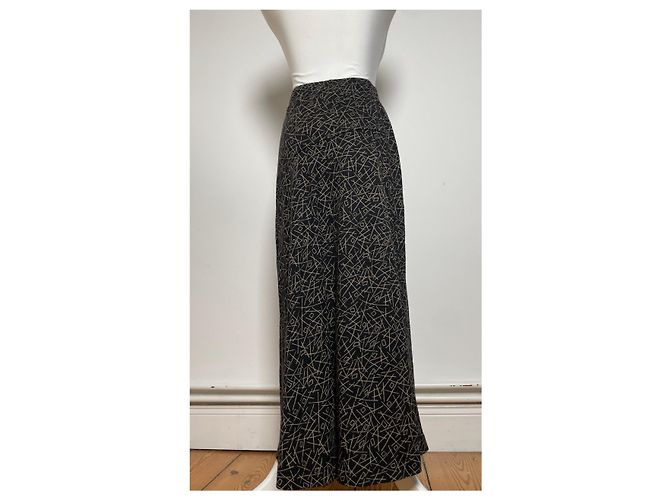Comme Des Garcons Saia abstrata vintage Comme Des Garçons preta e dourada M Preto - vista 3