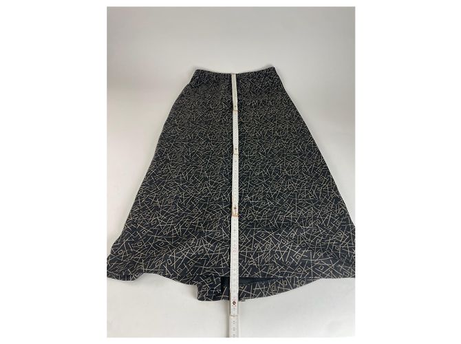 Comme Des Garcons Saia abstrata vintage Comme Des Garçons preta e dourada M Preto - vista 9