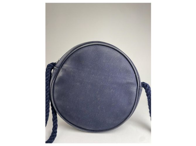 Vintage Courreges Paris Canvas Umhängetasche in Navy und Weiß - Ansicht 7
