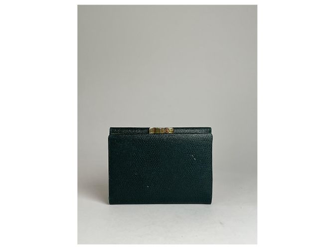 Vintage Givenchy Snake Emblossed Leather Wallet Green - view 2