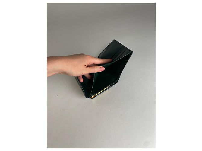 Vintage Givenchy Snake Emblossed Leather Wallet Green - view 5